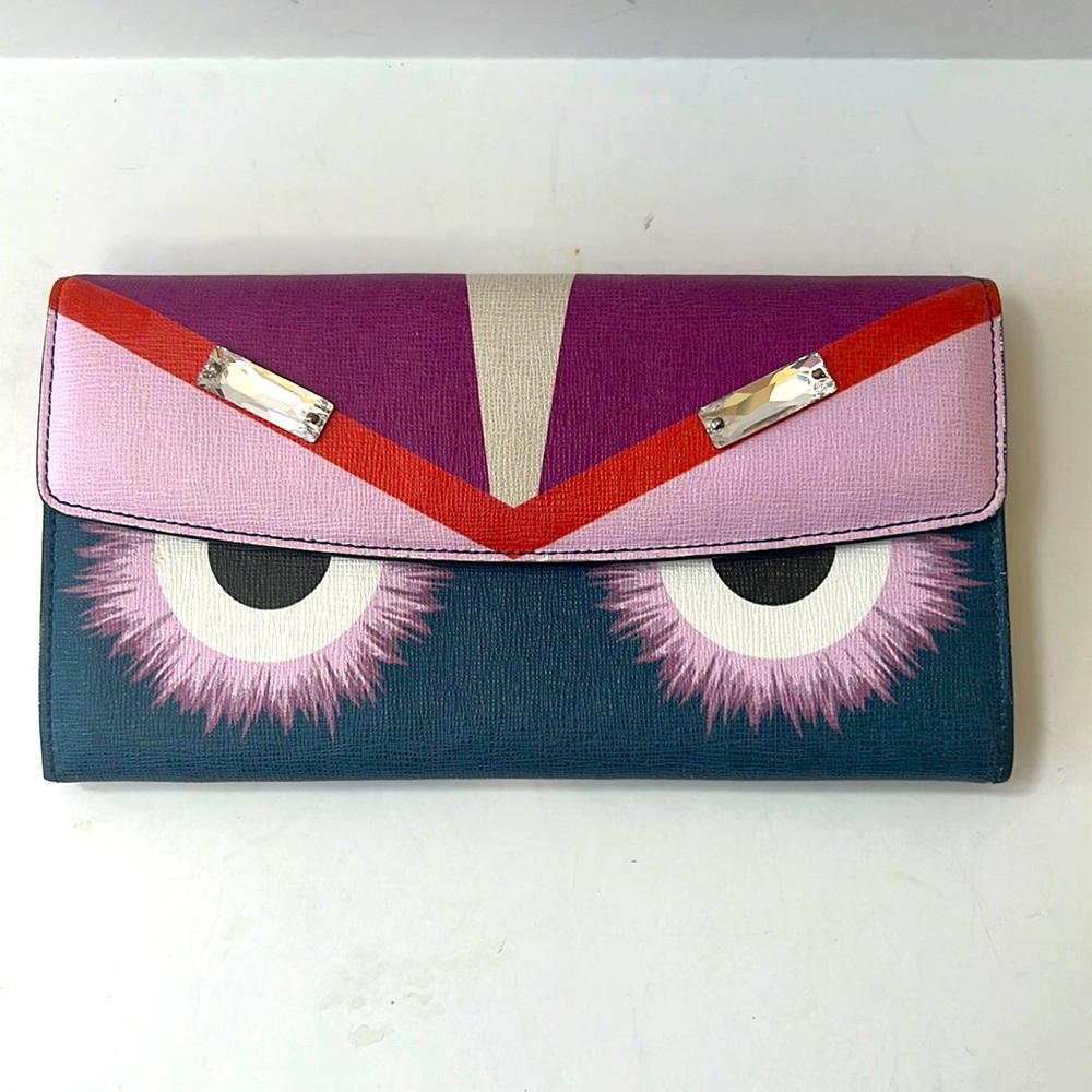 Fendi Vitello Elite Crystal Wallet